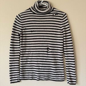 Uniqlo Merino Ribbed Sweater | Turtleneck 
Striped